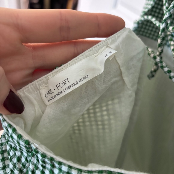 Oak + Fort Gingham puff sleeve mini dress - Picture 4 of 5